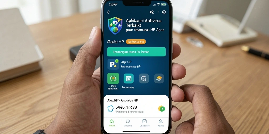 Tampilan antarmuka aplikasai Antivirus HP 55RP yang sederhana dan efektif.