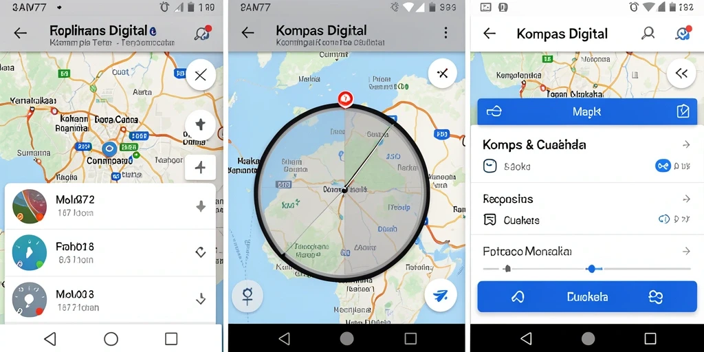 Antarmuka ADAM77 menunjukkan tampilan kompas digital yang jelas dan informatif.