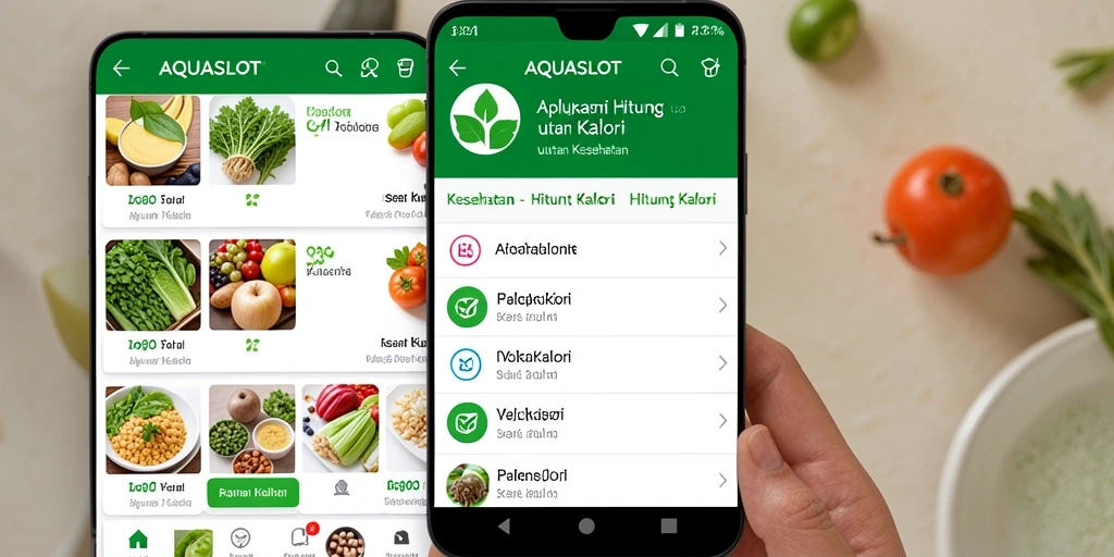 Tampilan antarmuka AQUASLOT untuk menghitung kalori dengan mudah.