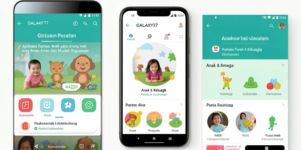Antarmuka GALAXY77 yang ramah pengguna untuk pemantauan anak.