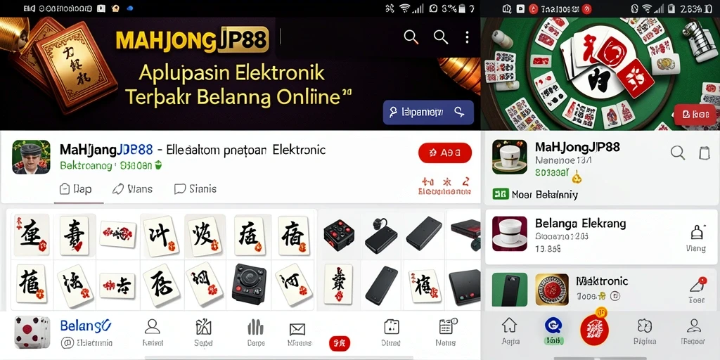 Antarmuka pengguna MAHJONGJP88 yang bersih dan menarik untuk belanja elektronik.