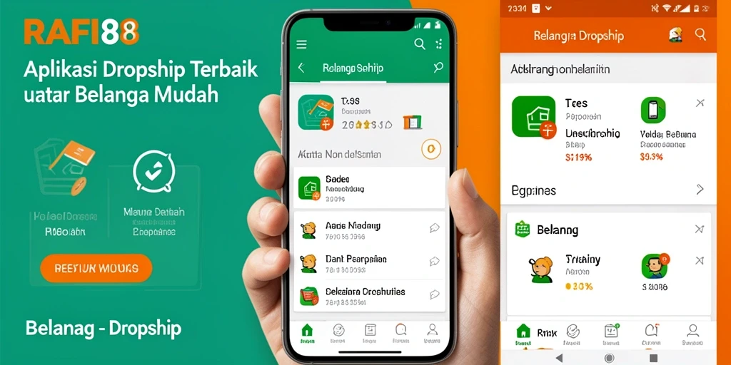 Antarmuka intuitif aplikasi RAFI88 untuk Dropship yang memudahkan pengguna.