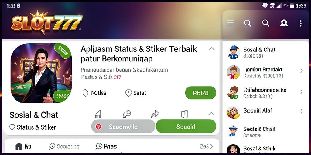 Tampilan antarmuka SLOT777 dengan koleksi stiker menarik.