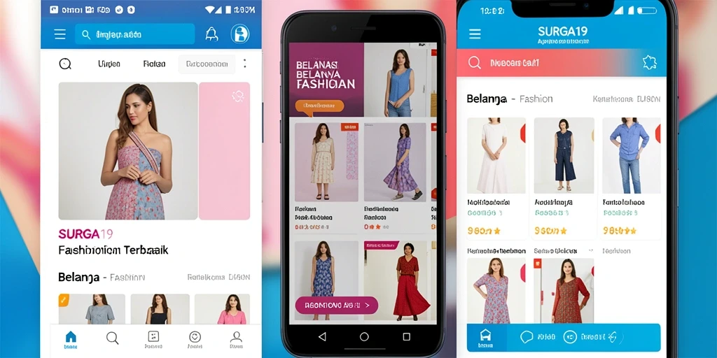 Antarmuka SURGA19 yang menarik dan fungsional untuk belanja fashion.